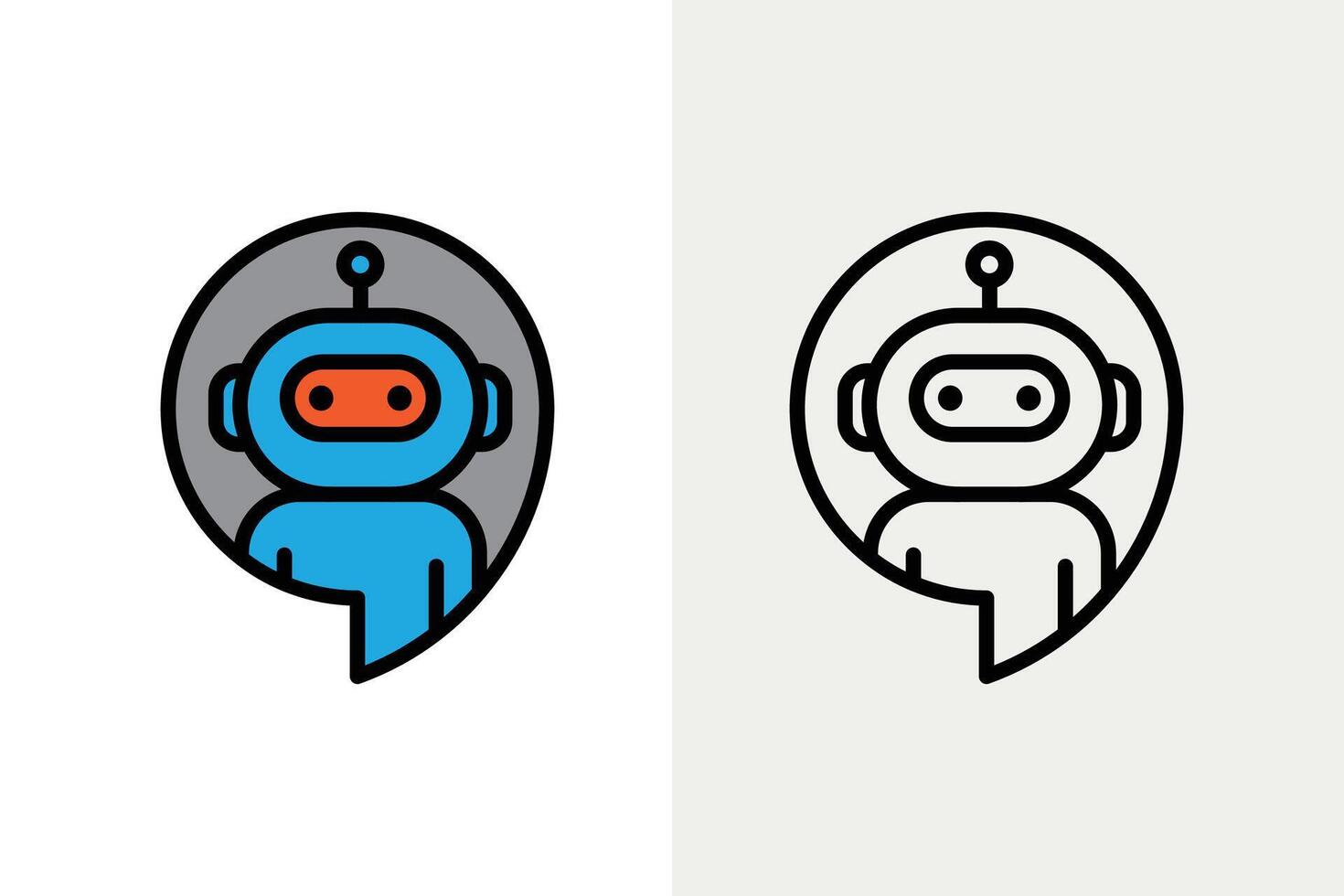 AI chatbot icons with Robotic and chat sign concept. Suitable for automotive service websites, social media posts, and technology-related designs. graphic vector