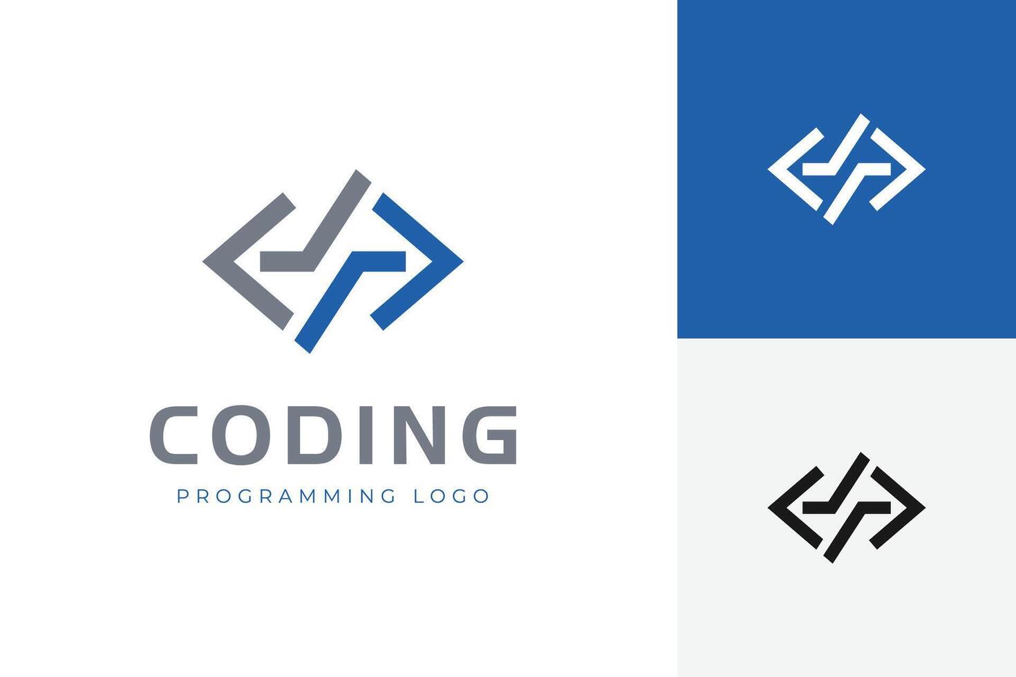 codificación logo con resumen izquierda y Derecha flecha concepto. ideal para programación, web desarrollo, eso Inauguración, tecnología compañías, y software marca. vector