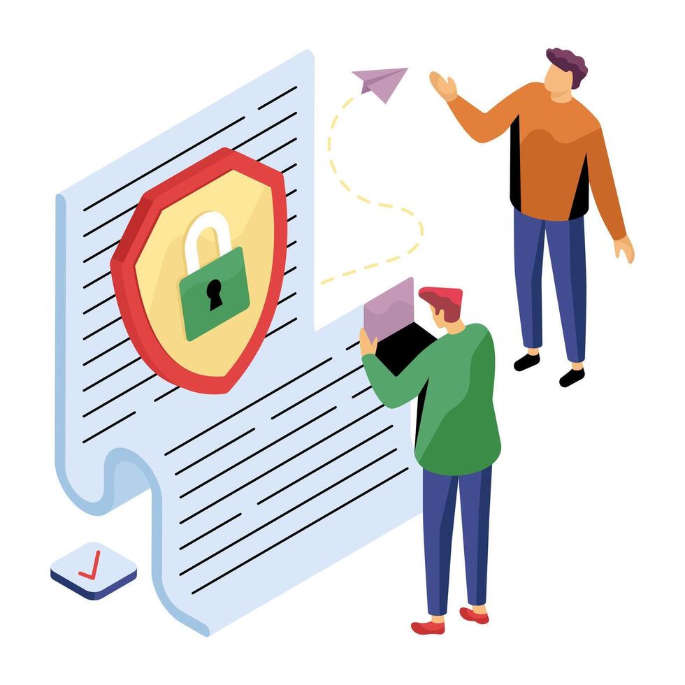 An illustration of secure file vector