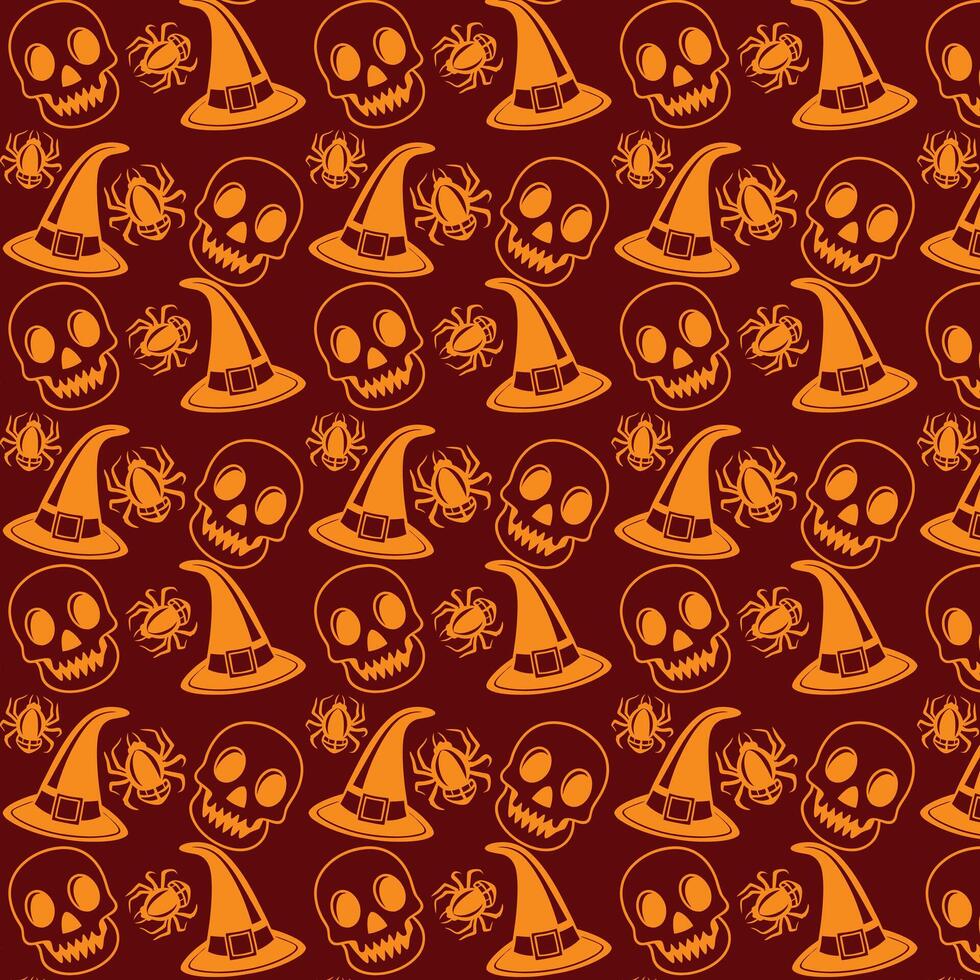 Scary skull and bone pattern on grunge textured background vector