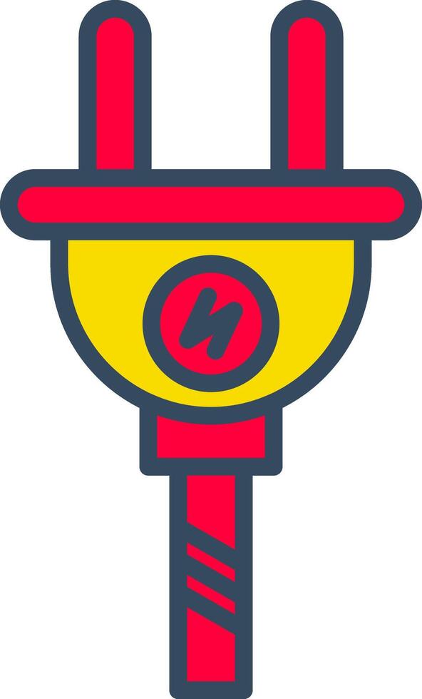 Electric Plug Line Tow Color Bubble power cord socket vector