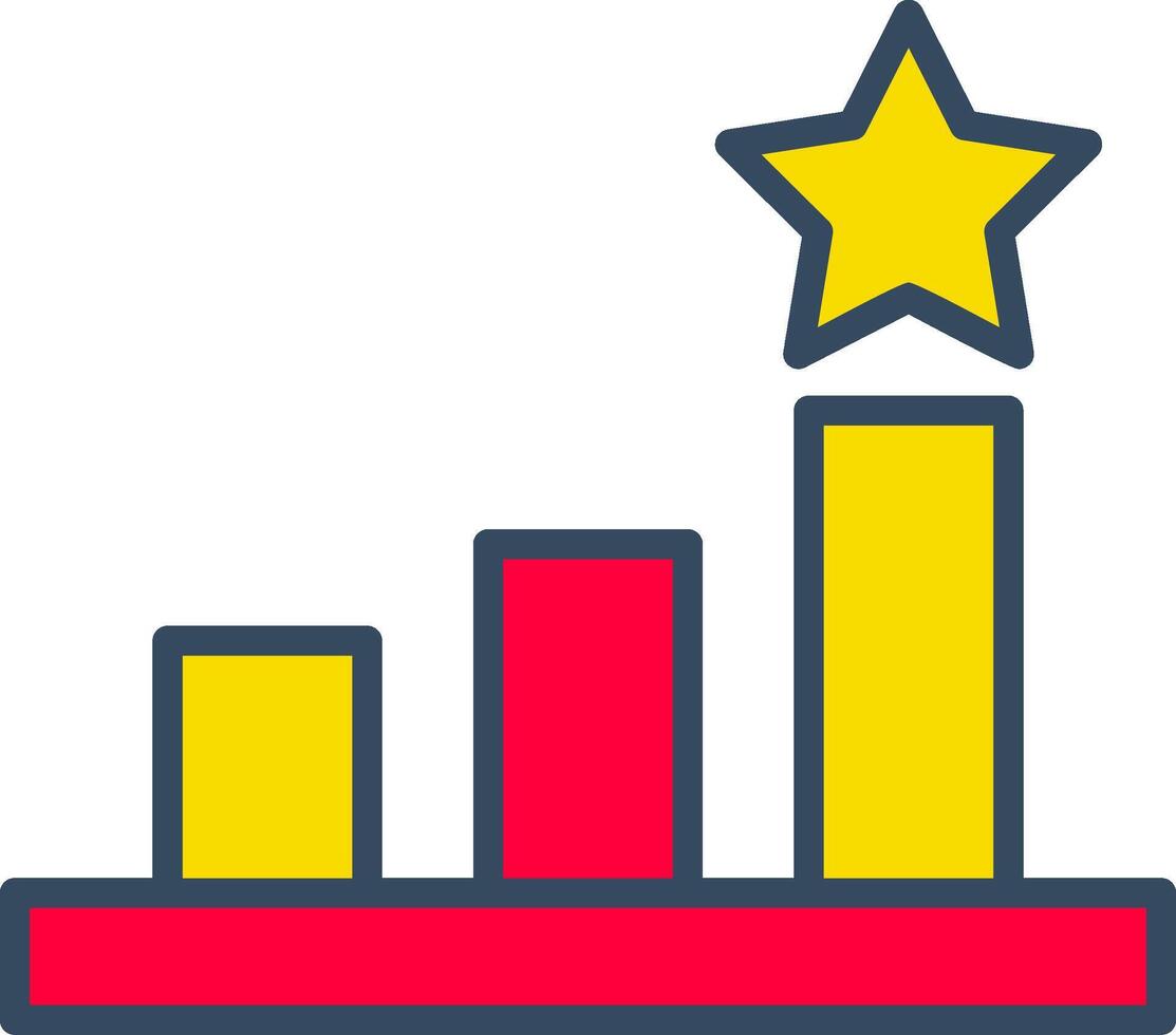 Rank Line Tow Color Bubble level position hierarchy vector
