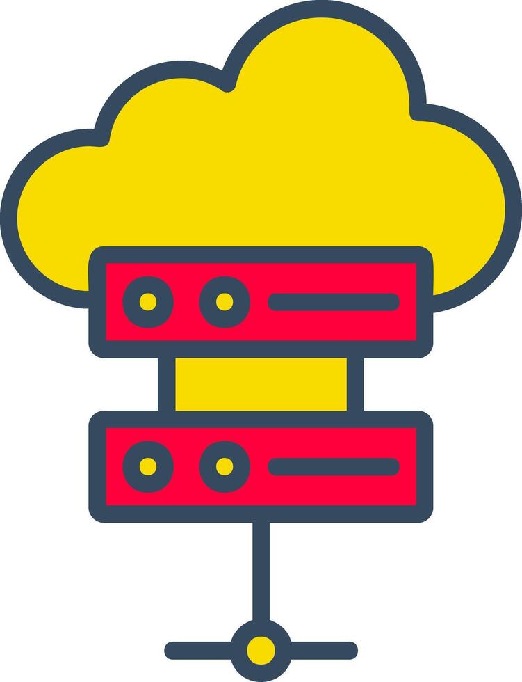 Cloud Database Line Tow Color Bubble Cloud Database Storage vector