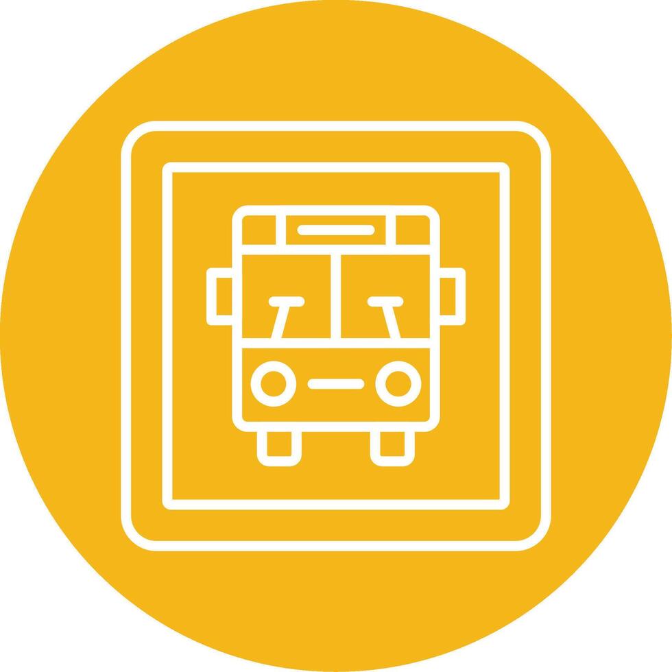 informativo autobús señalización línea multi circulo vector