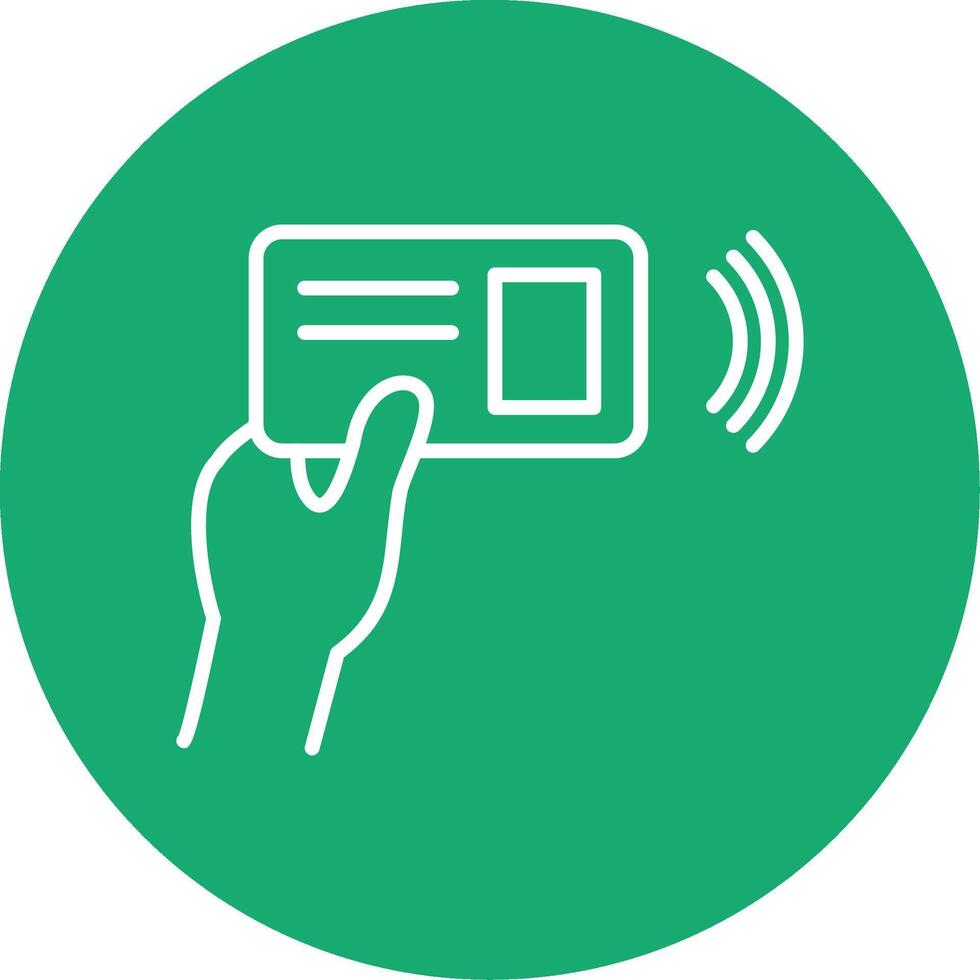 NFC Card Reader Terminal Line Multi Circle vector