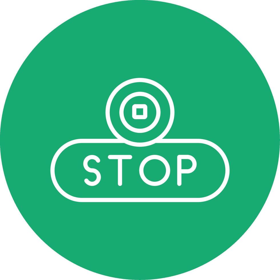Stop Playback Button Line Multi Circle vector