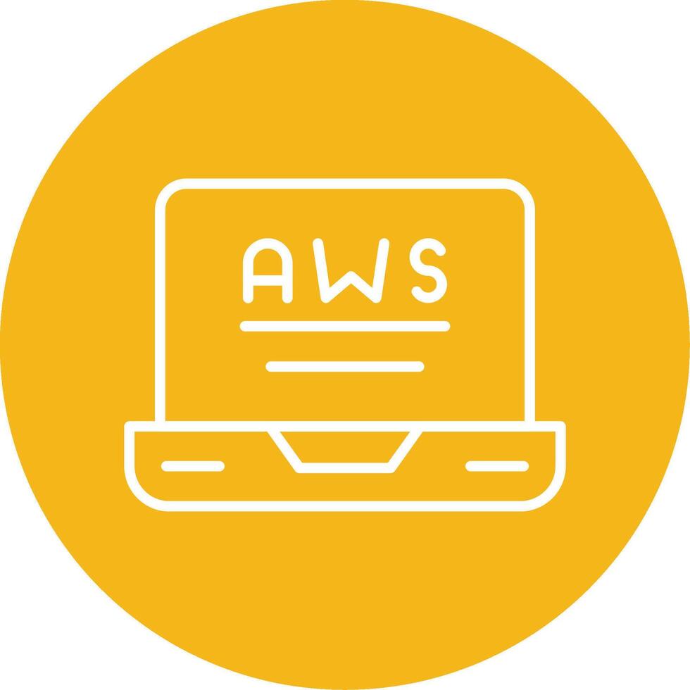 AWS Cloud Computing Icon Line Multi Circle vector