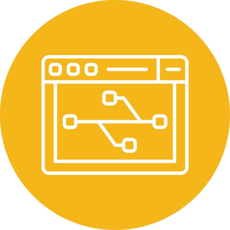 Version Control Branch Icon Line Multi Circle vector
