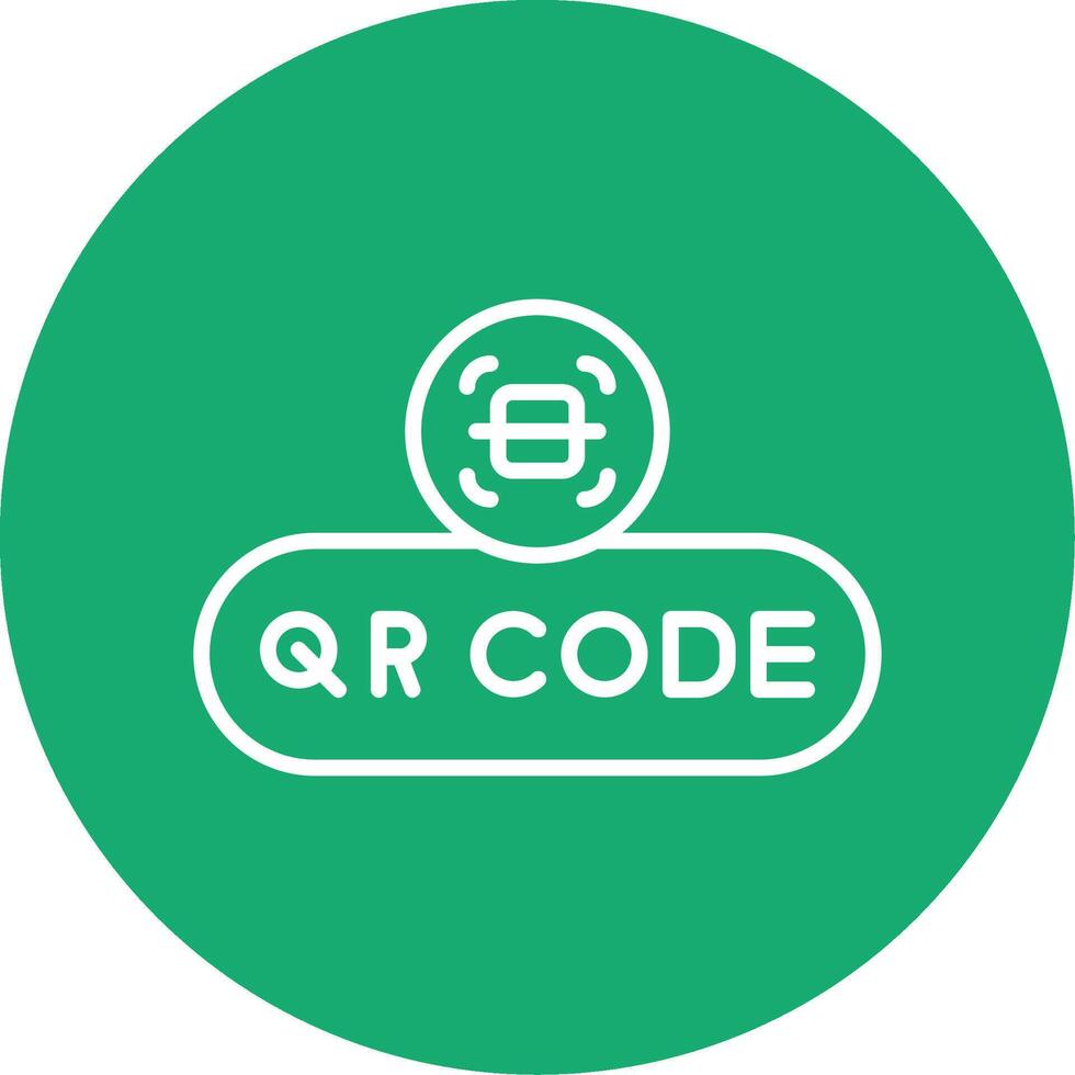 escanear qr código botón línea multi circulo vector