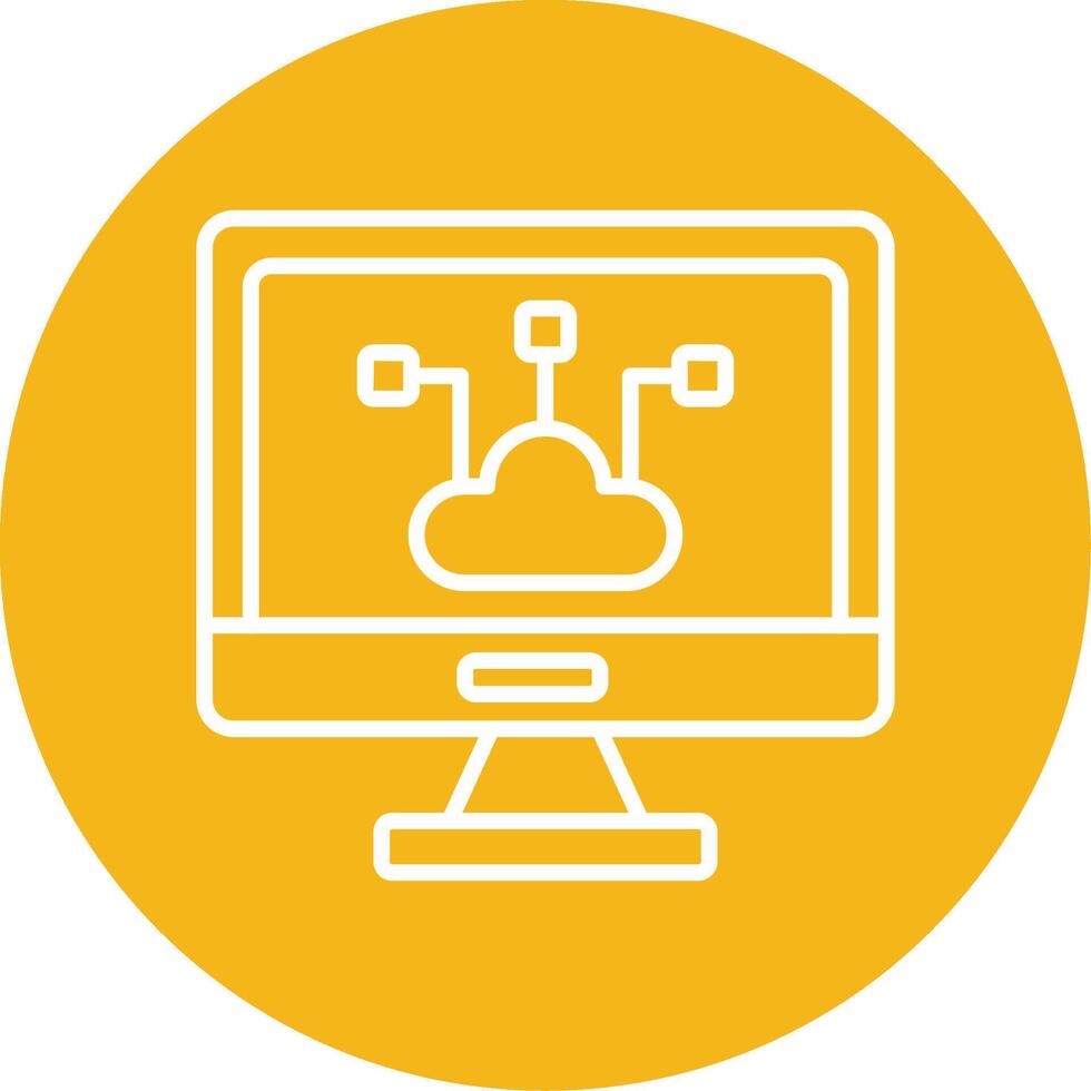 borde informática nodo icono línea multi circulo vector