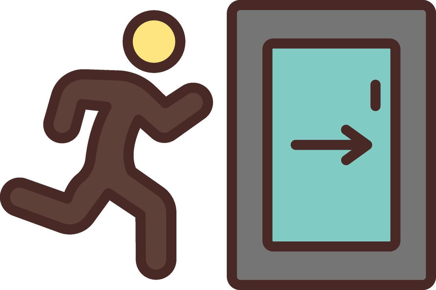 Emergency Exit Minimal Graphic Visual vector