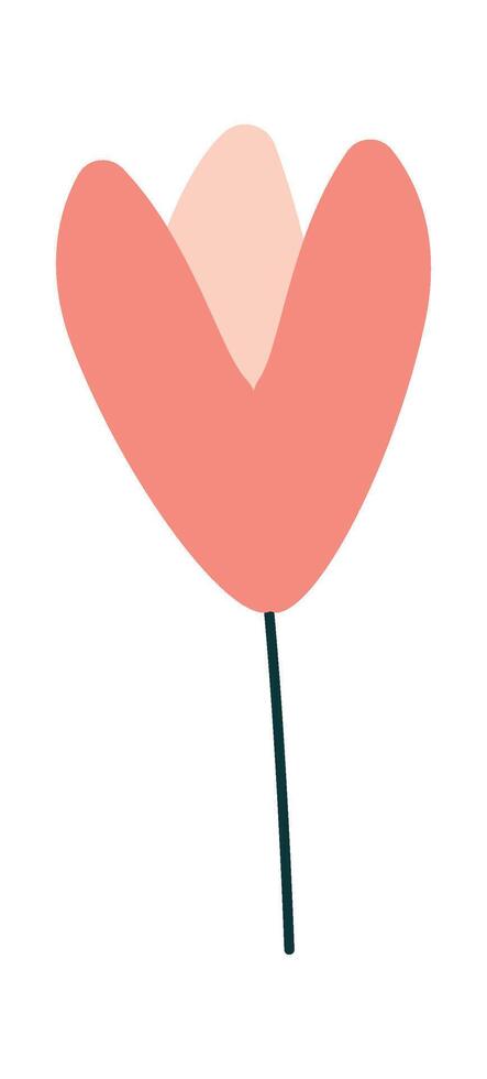Abstract Tulip with Simple Shapes vector
