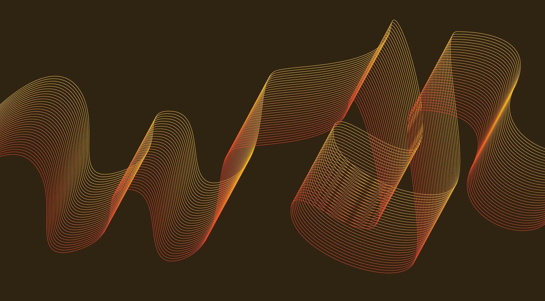 Abstract Blend Lines Wavy Design Background Brown Gradient Multicolor Illustration vector