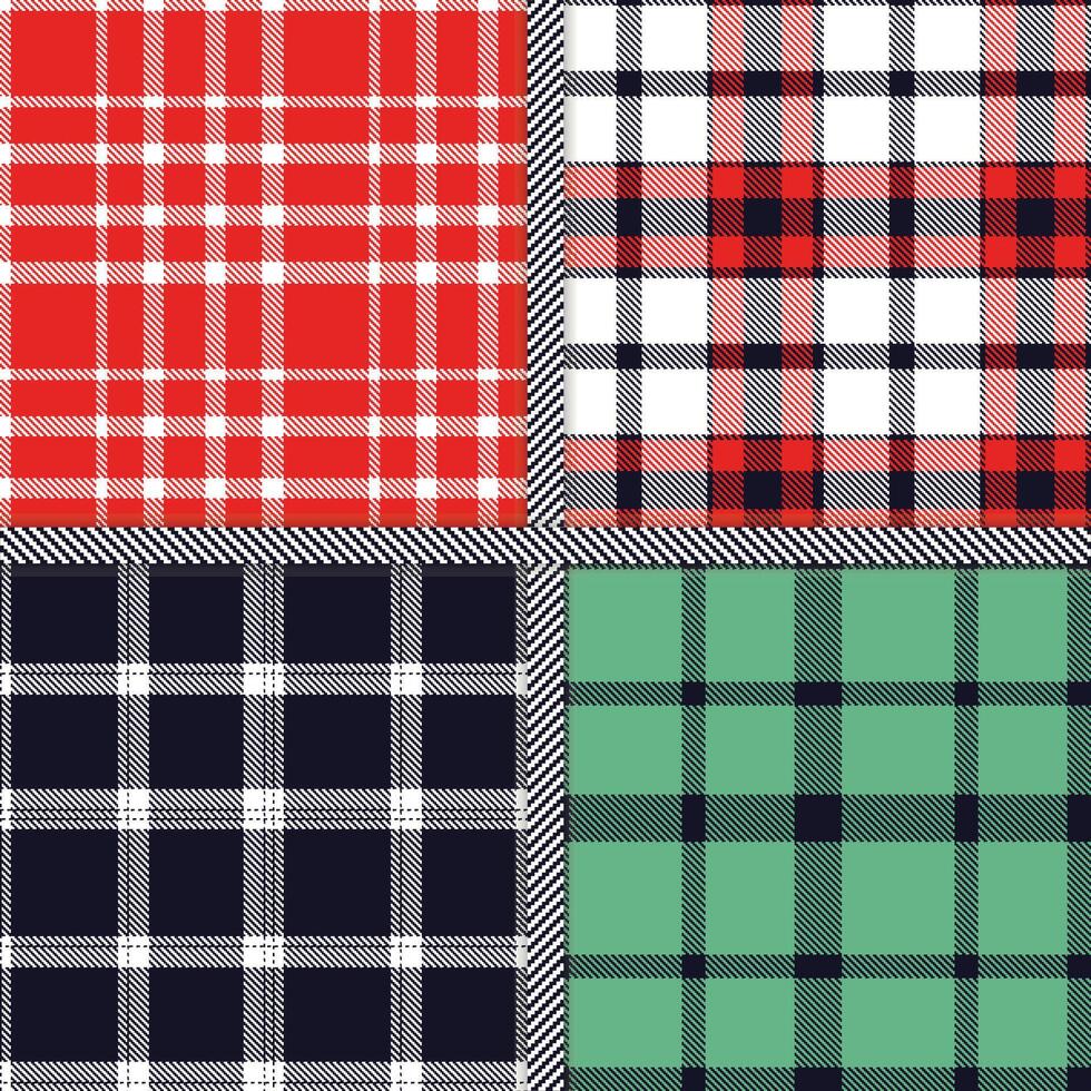 Dark, White, Red and Tea seamless pattern set of 4 vector