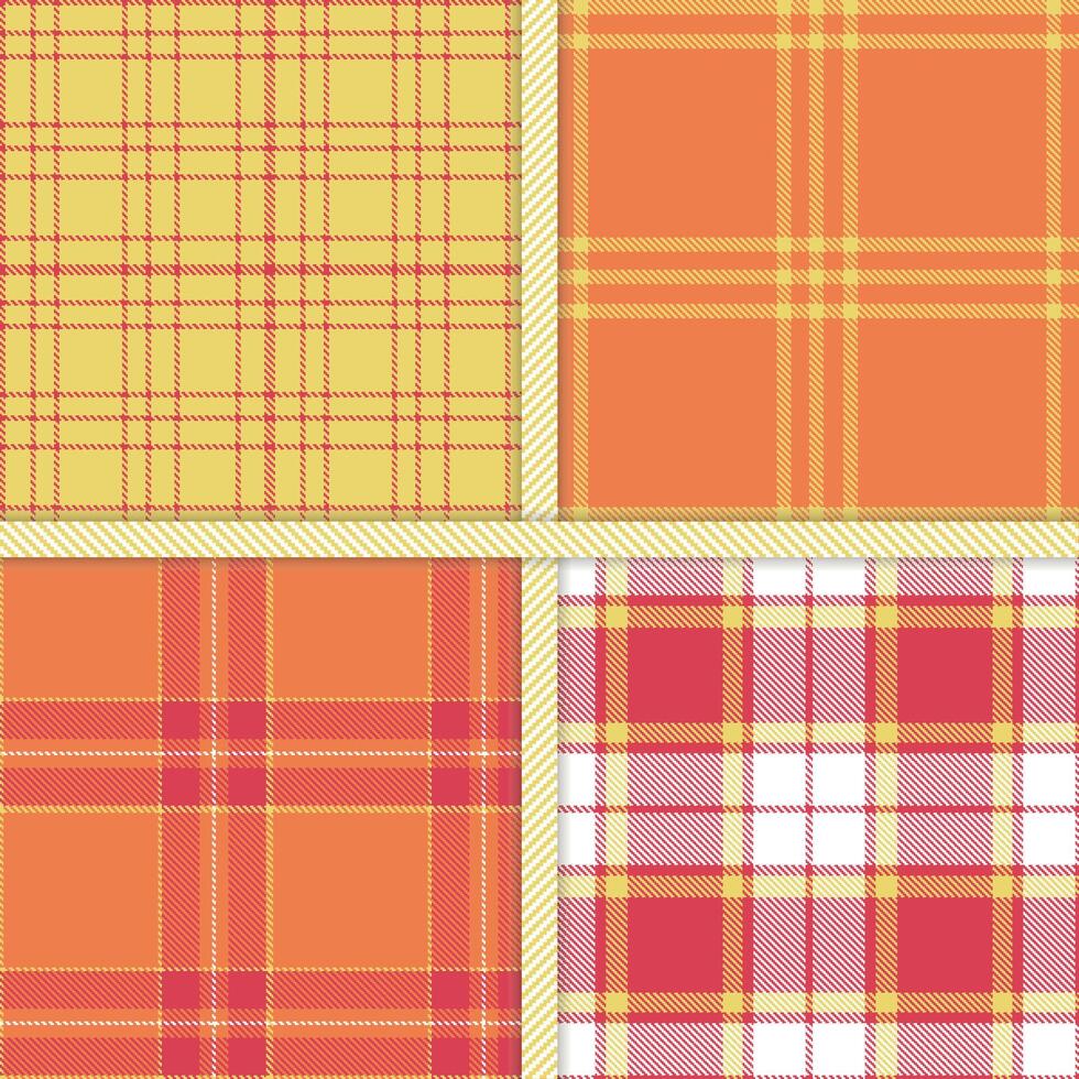 Sandy, Faded Red, Orangish and White seamless pattern set of 4 vector