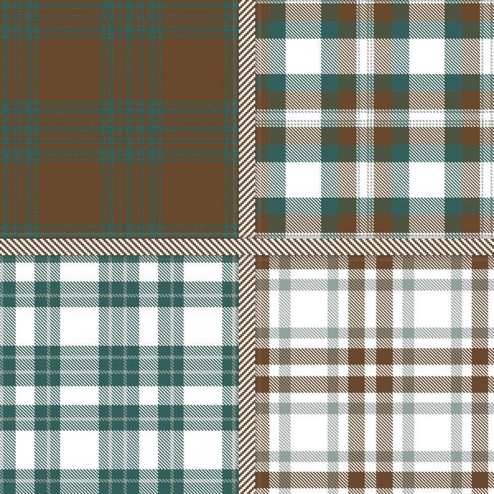 Dark Turquoise, Cocoa, White and Grey seamless pattern set of 4 vector