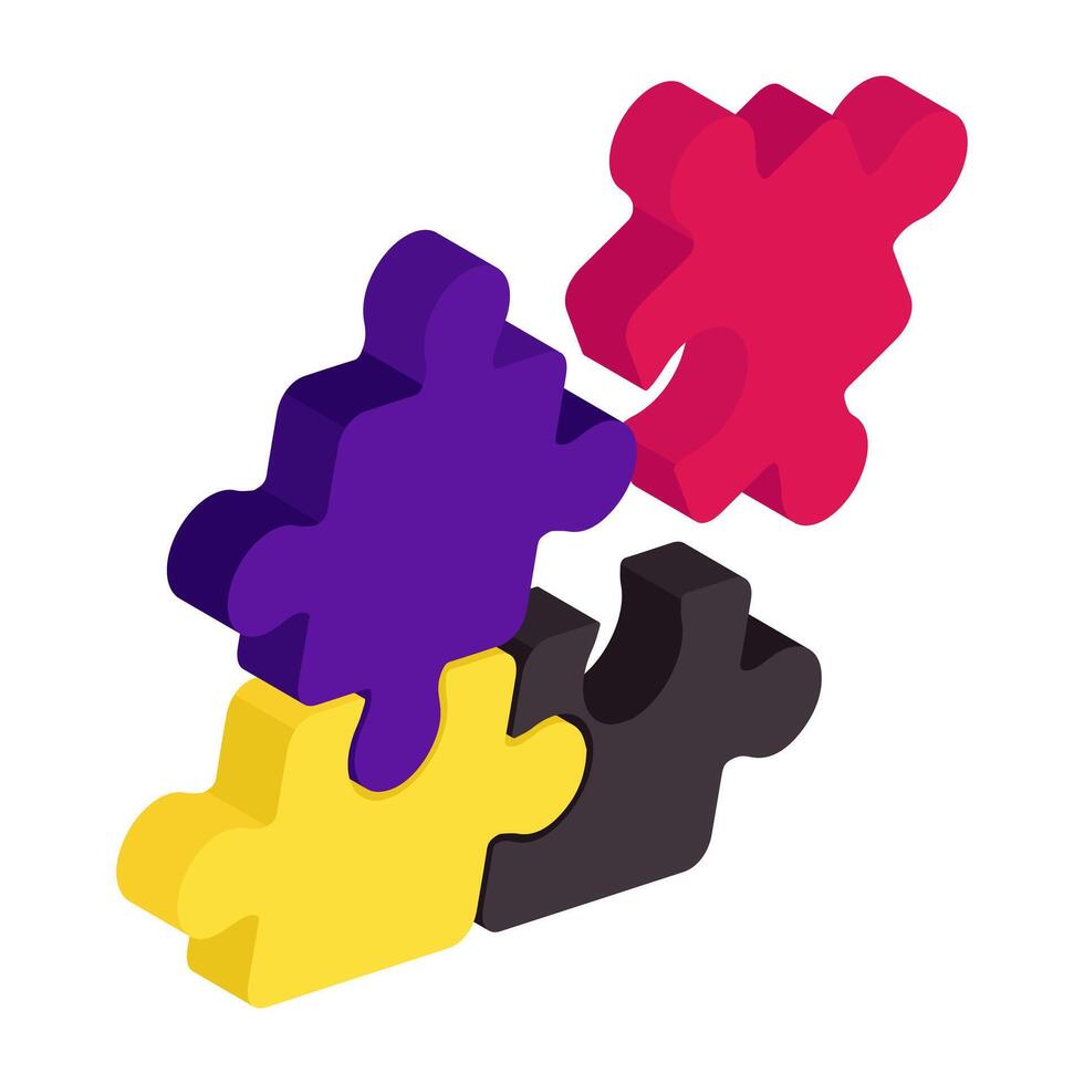 Modern design isometric icon of problem solving vector