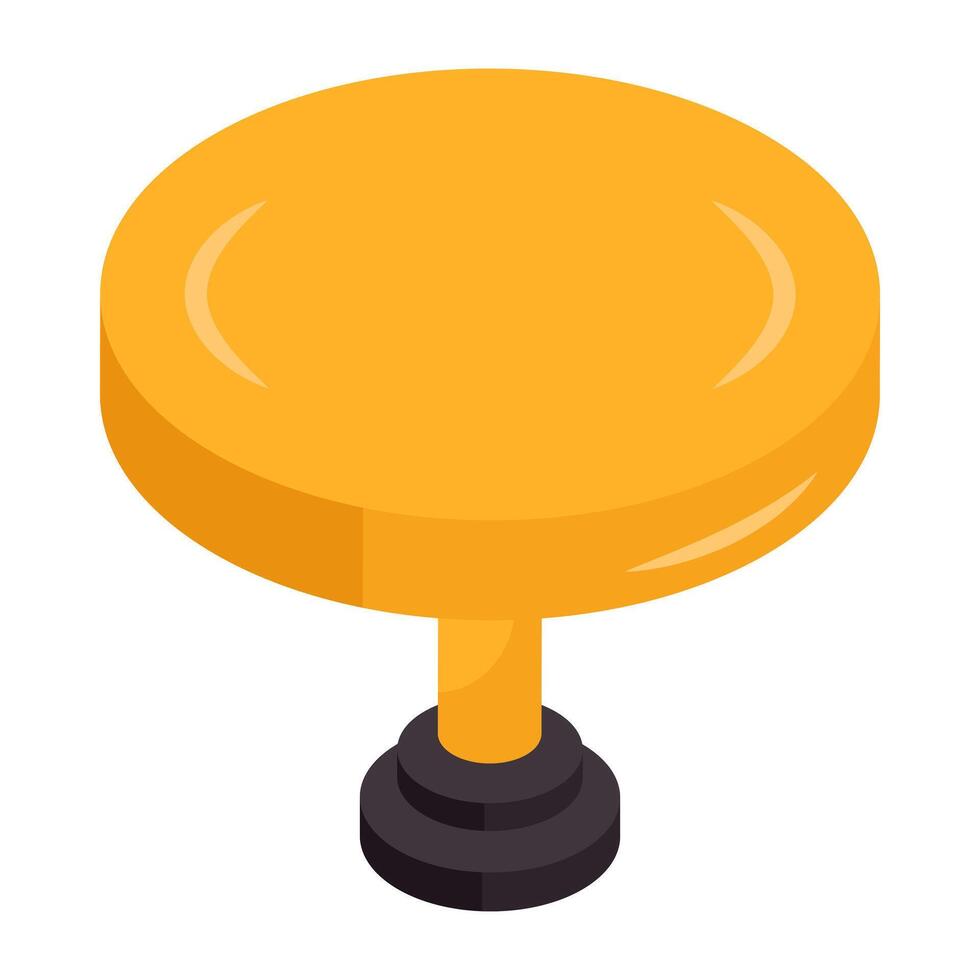 Editable isometric design icon of round table vector