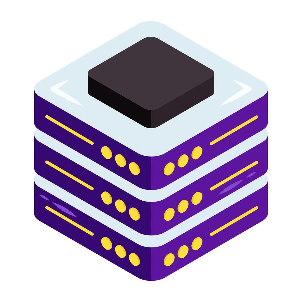 A isometric icon isometric design of server rack vector