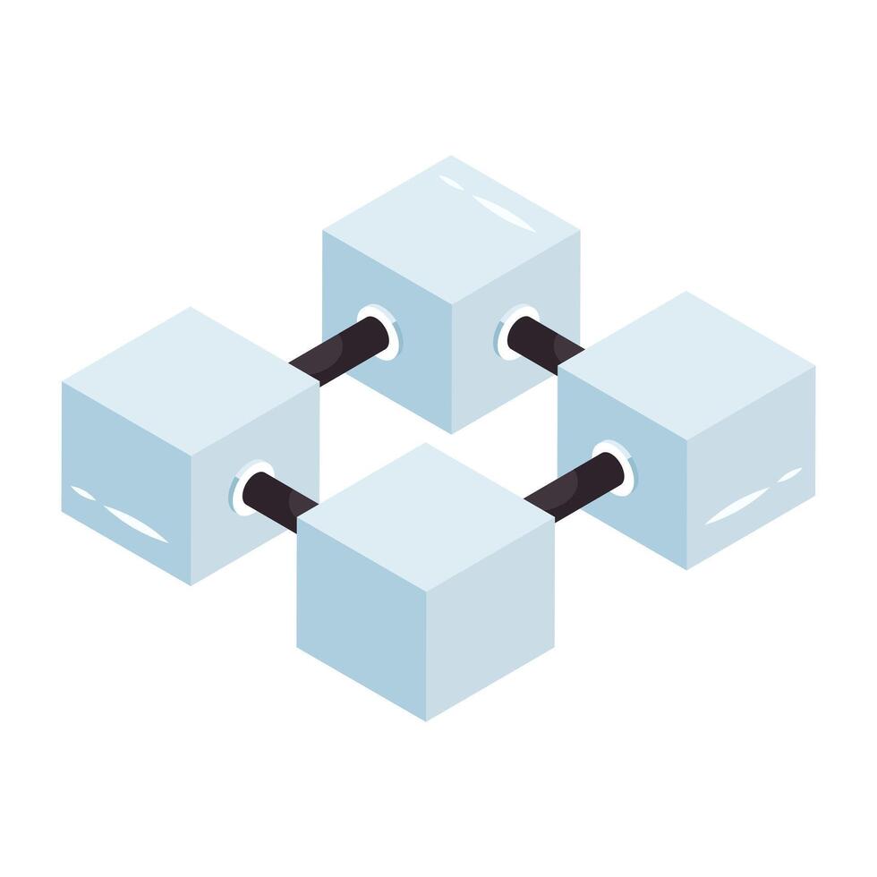 design of blockchain, isometric icon vector