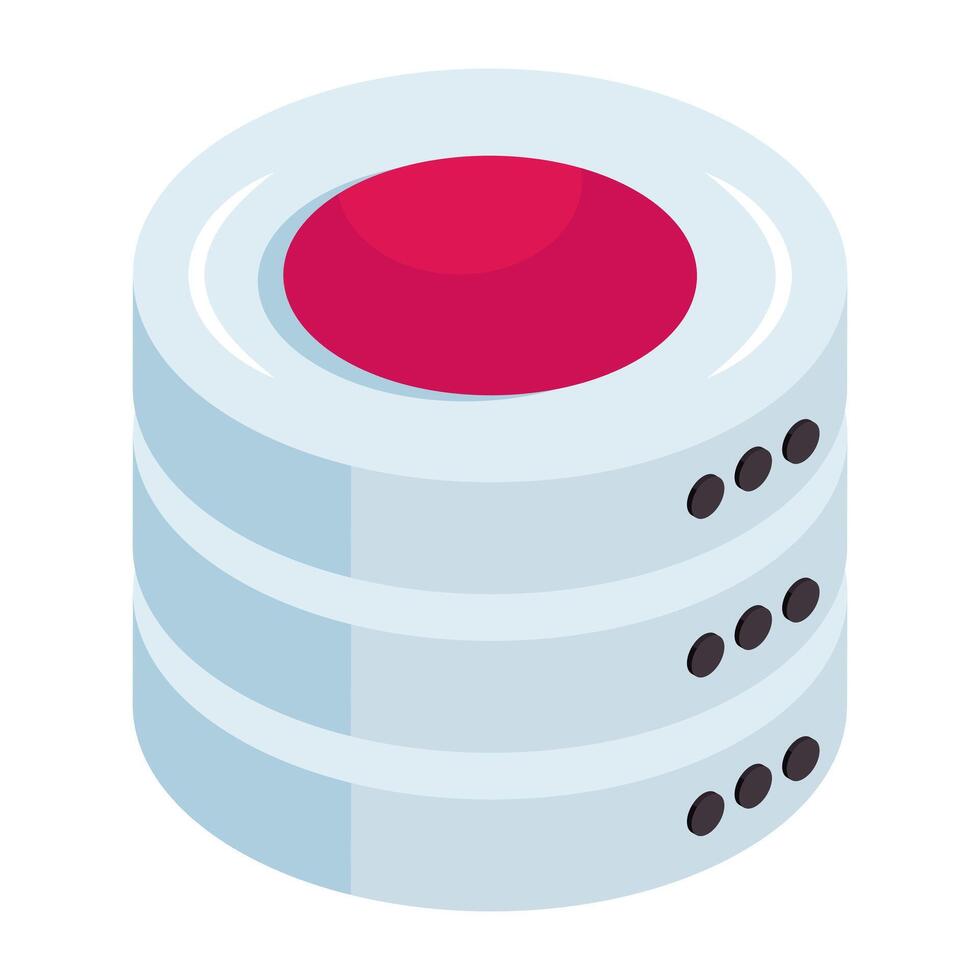 un icono isométrica diseño de base de datos vector