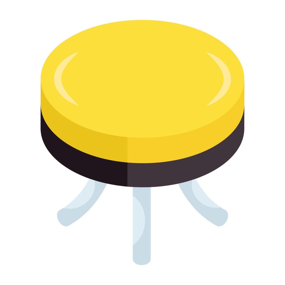 An isometric design icon of round table vector