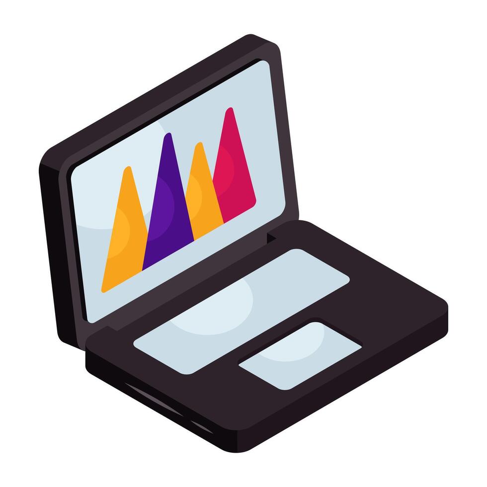 An icon isometric design of online data analytics vector