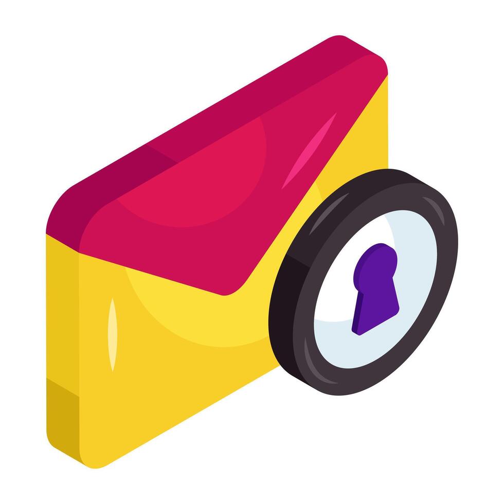 Modern isometric design icon of secure mail vector