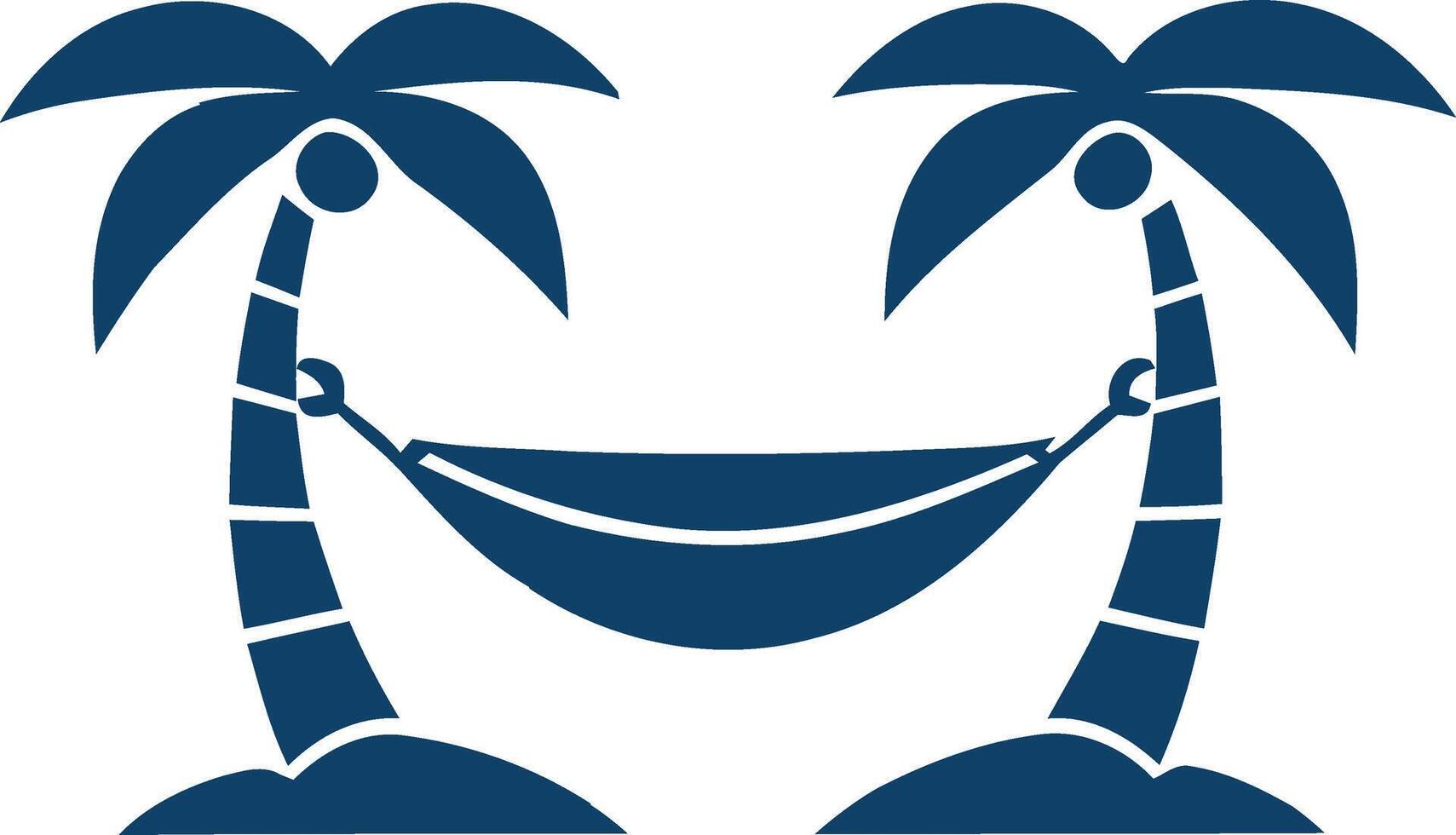 Relaxing hammock between two palm trees on a tropical beach vector