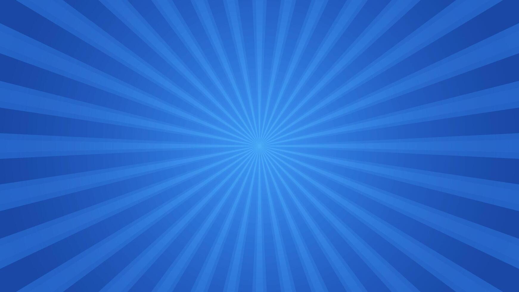 Simple Clean Blue Gradient Sunburst Pattern Horizontal Background Design vector