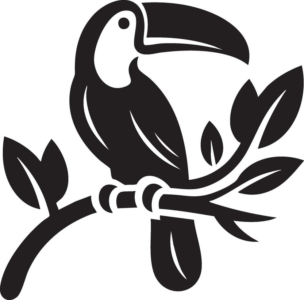 A simple and vibrant tropical bird illustration suitable for use as a clean and modern icon or graphic element vector