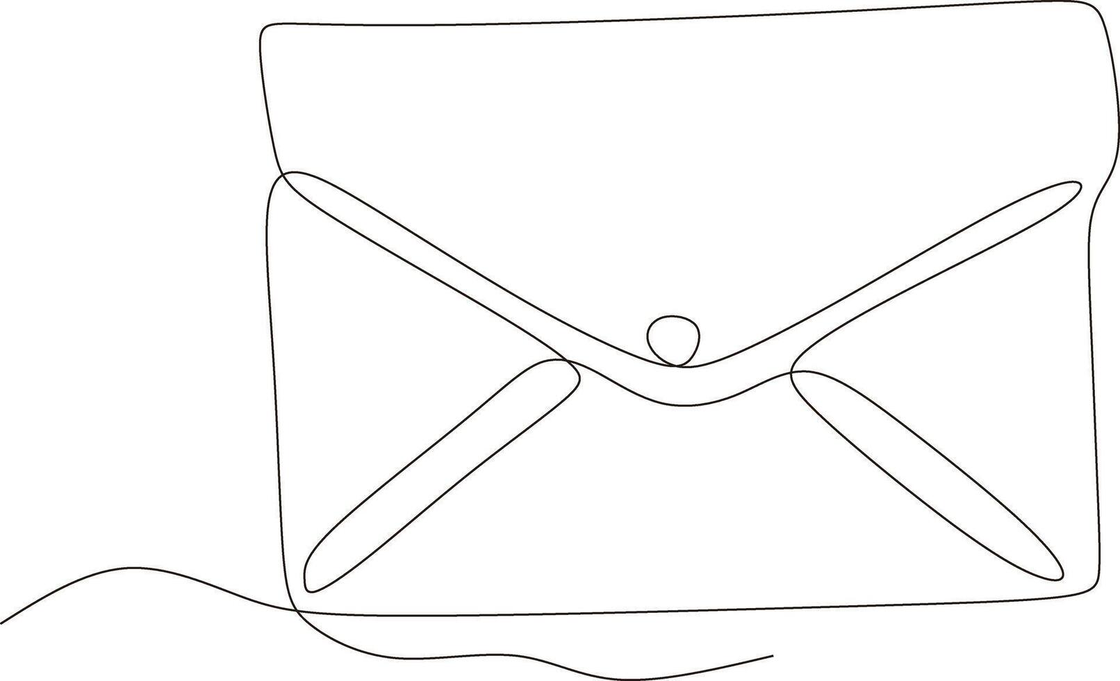 Simple envelope depicted with a single line vector