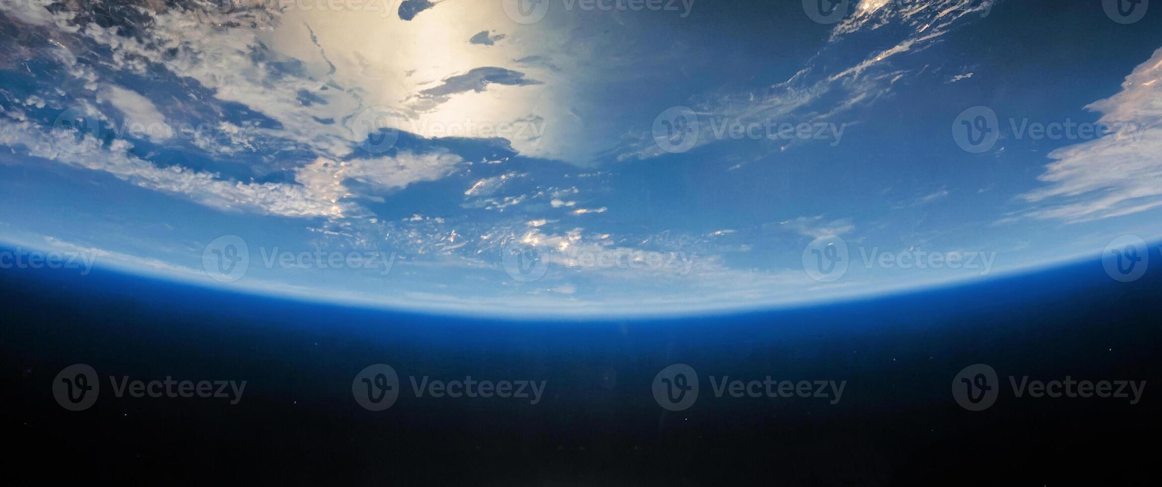 View of the Earth from space, blue planet and deep black space. Planet Earth From A Low Orbit Space View photo