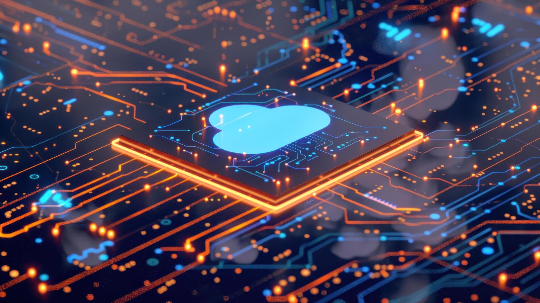 nube informática conexión en computadora circuito tablero alto tecnología digital red foto