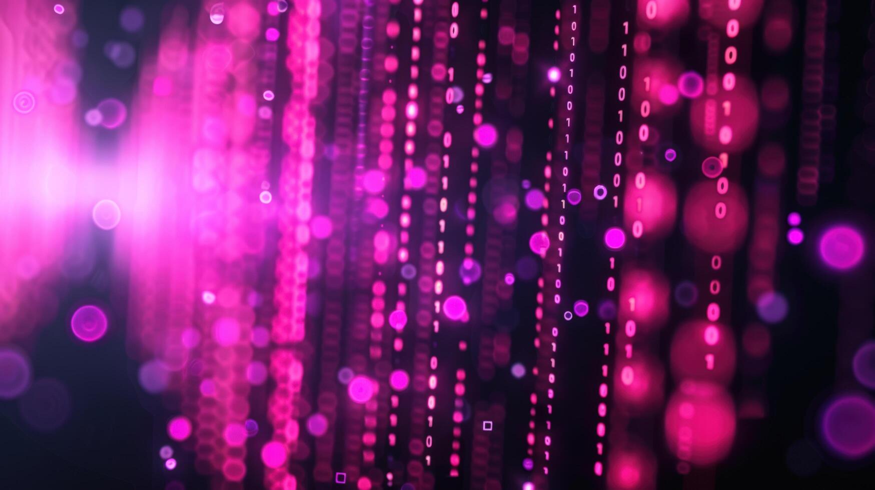 Pink binary code streams digital data information technology abstract background photo