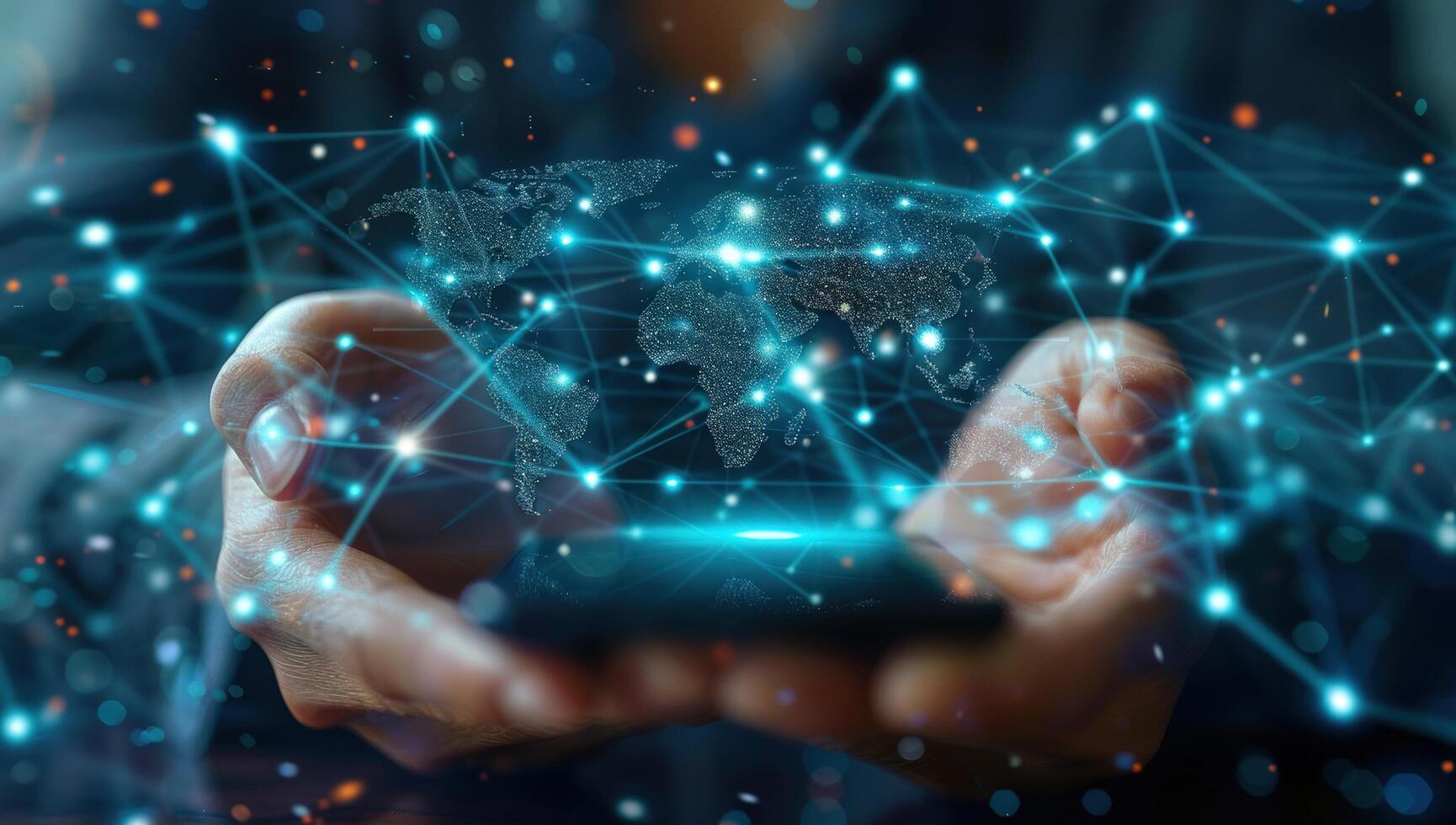 Global network connection technology on mobile device photo