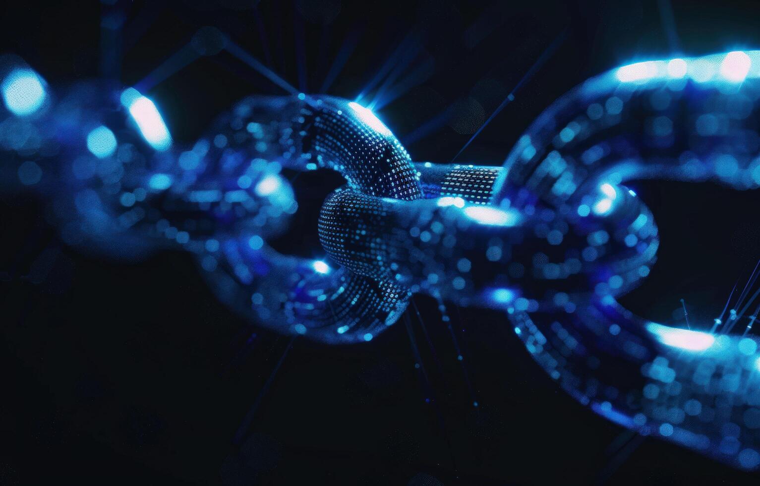 Digital chain link abstract technology network connection concept photo