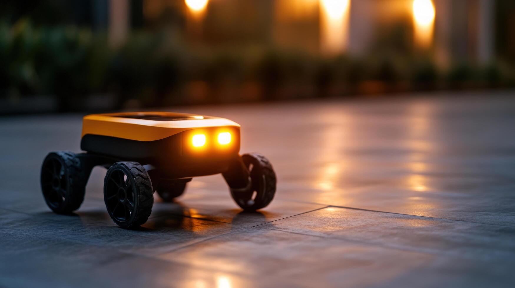 Autonomous Robot at Dusk A Glimpse into the Future of Robotics photo