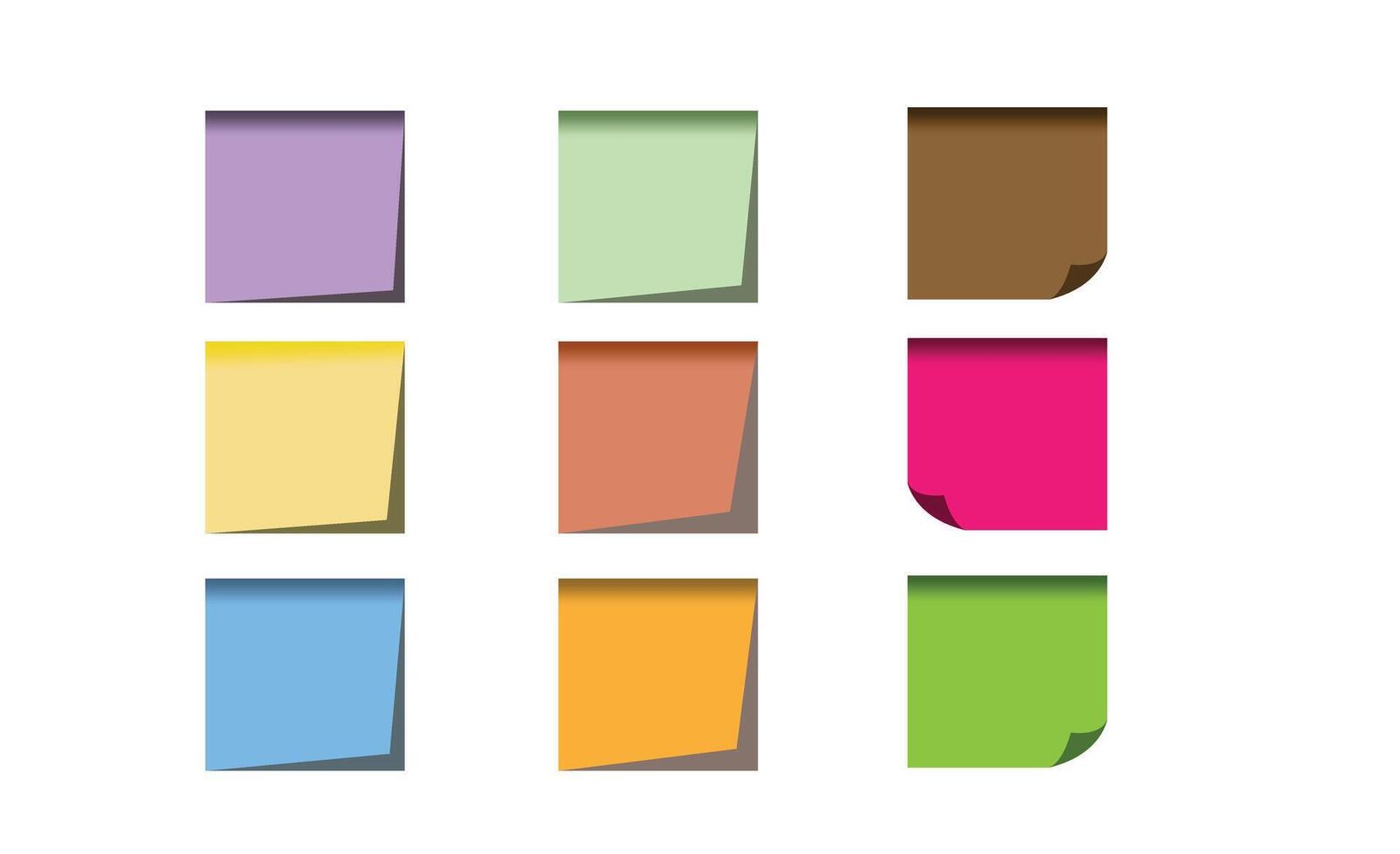A set of colorful post it notes on a white background vector