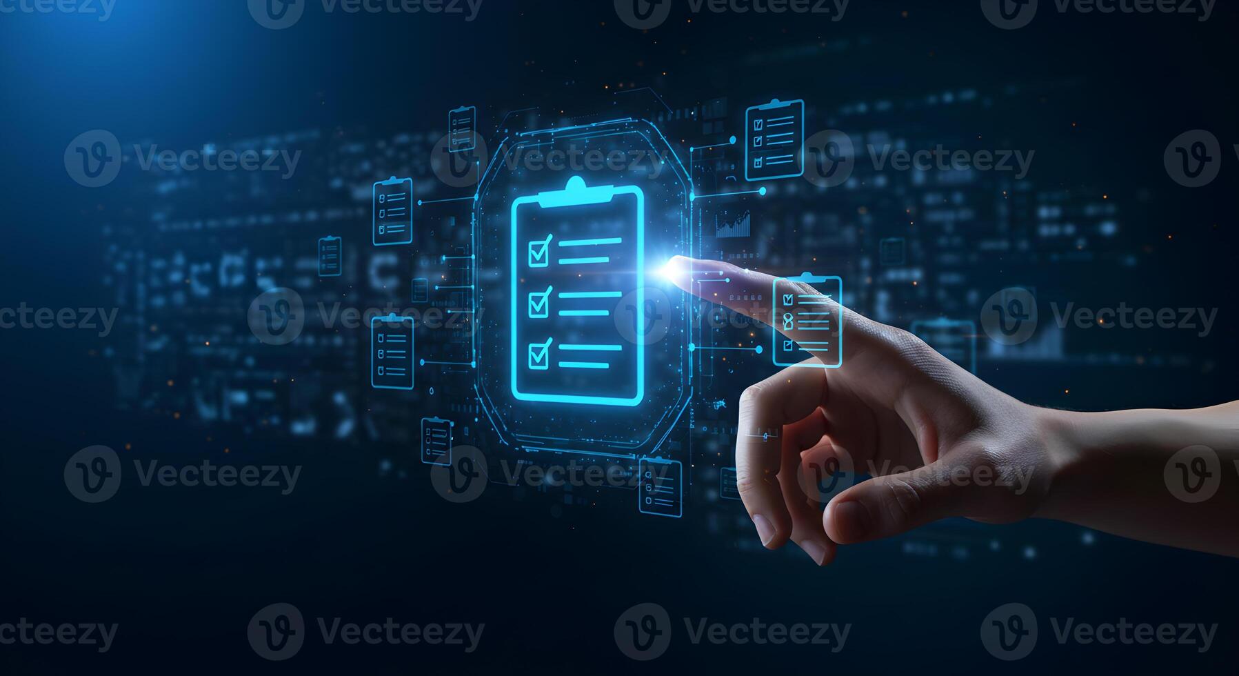 Digital checklist concept for business process management and task management automation system photo