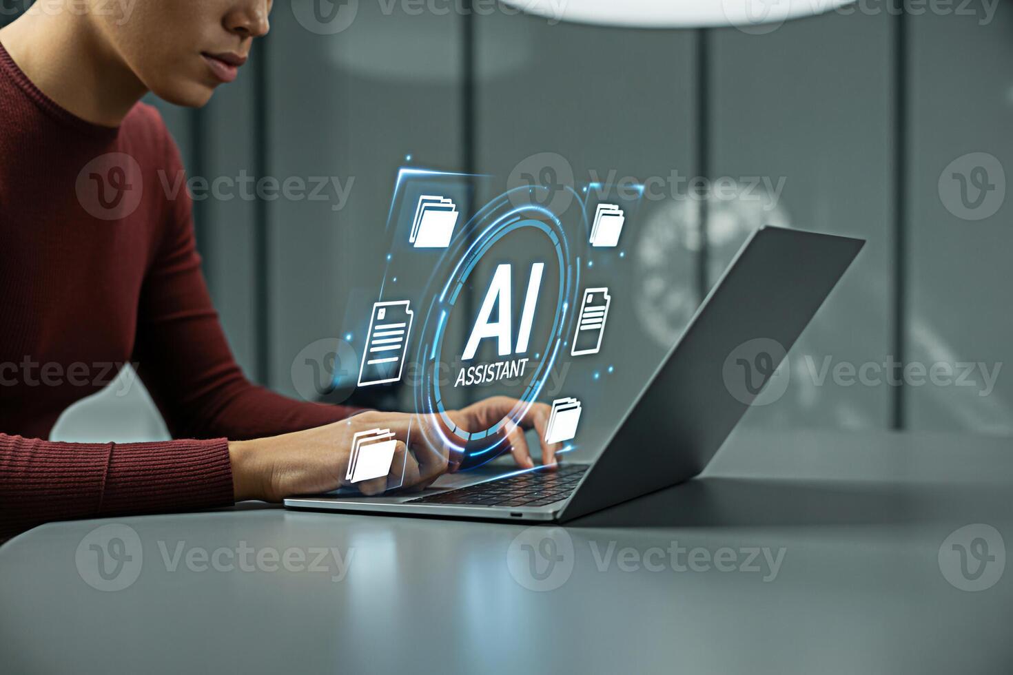 Ai assistant software for business productivity and automation on laptop for efficient workflow photo
