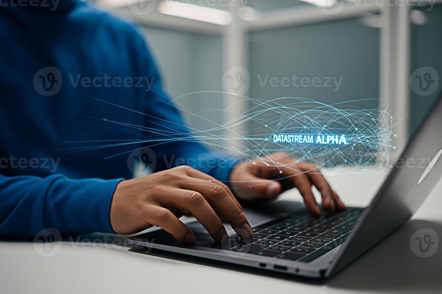 Datastreams alpha analysis on laptop for developers and programmers working on ai and machine learning models photo