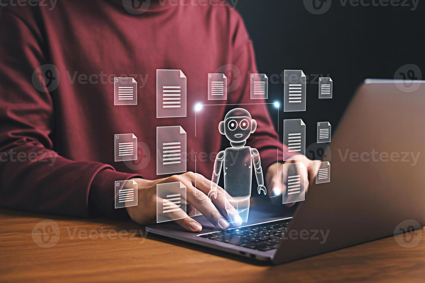 Ai powered automation for document management and processing on laptop for business efficiency 100 photo