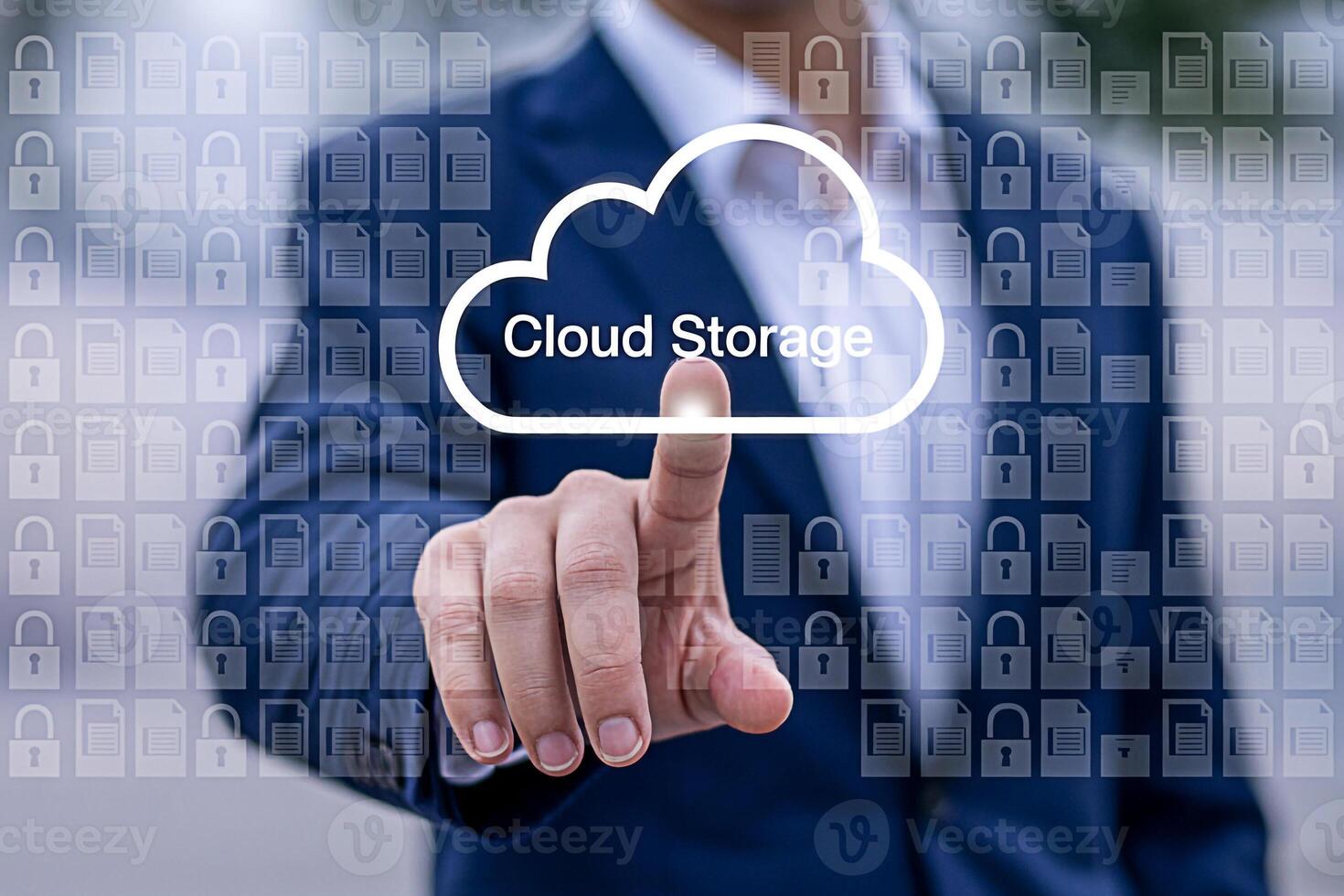 Cloud storage solutions for business data security and backup services with secure cloud technology photo