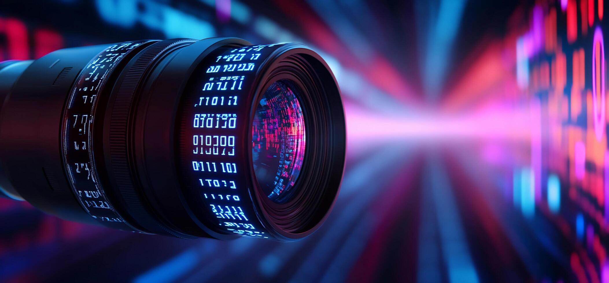Digital Lens Capturing the Binary Code Universe photo