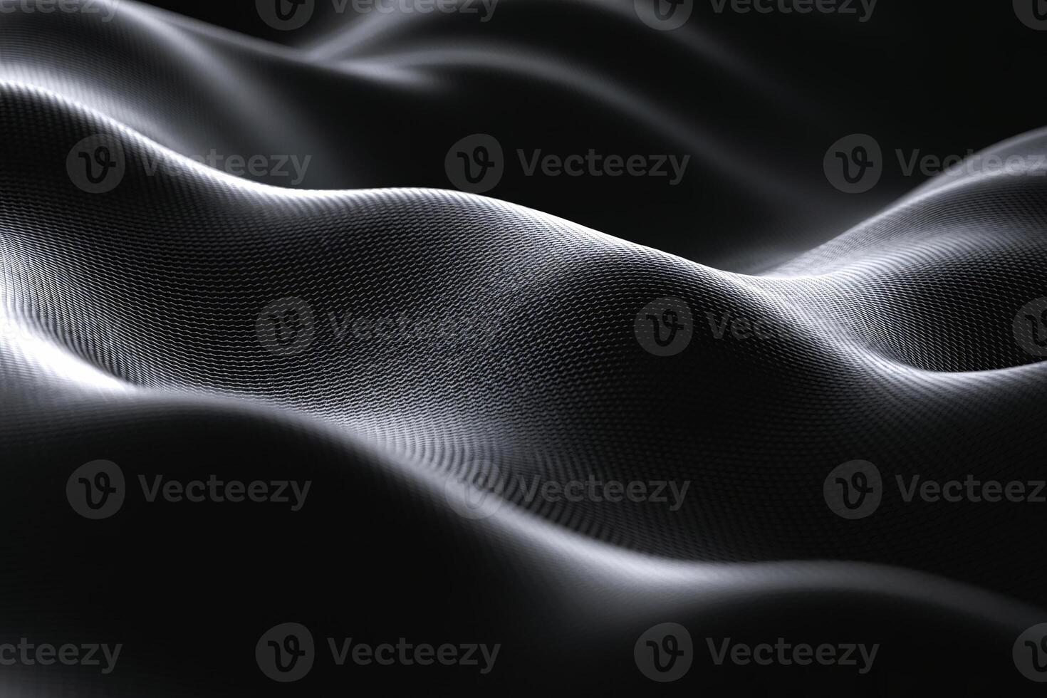 Textured fabric waves creating a striking monochrome visual effect. photo