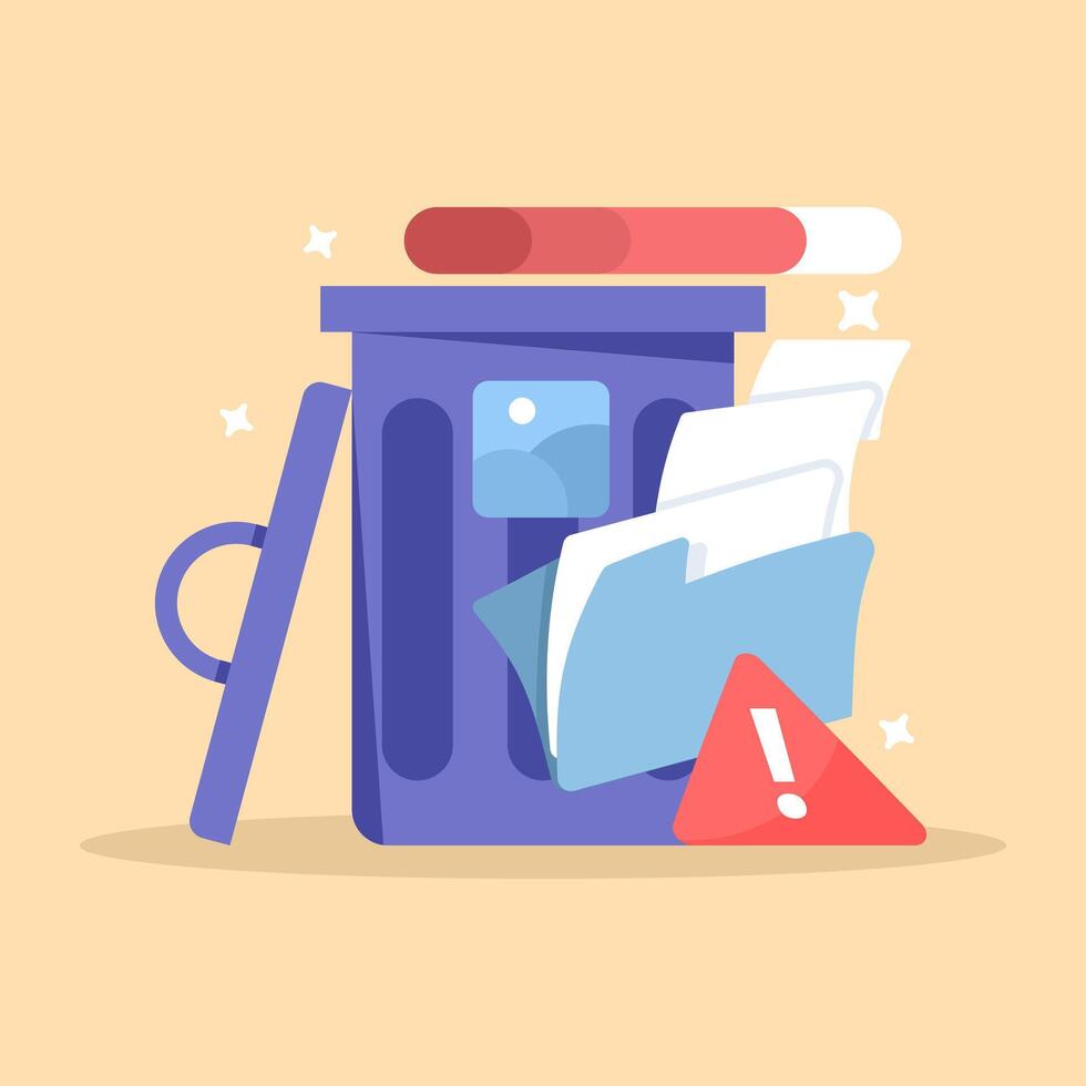 The process of cleaning up a digital system involves deleting unnecessary files, images, folders, caches, and other data. Software optimization involves removing things that are burdening the system. vector