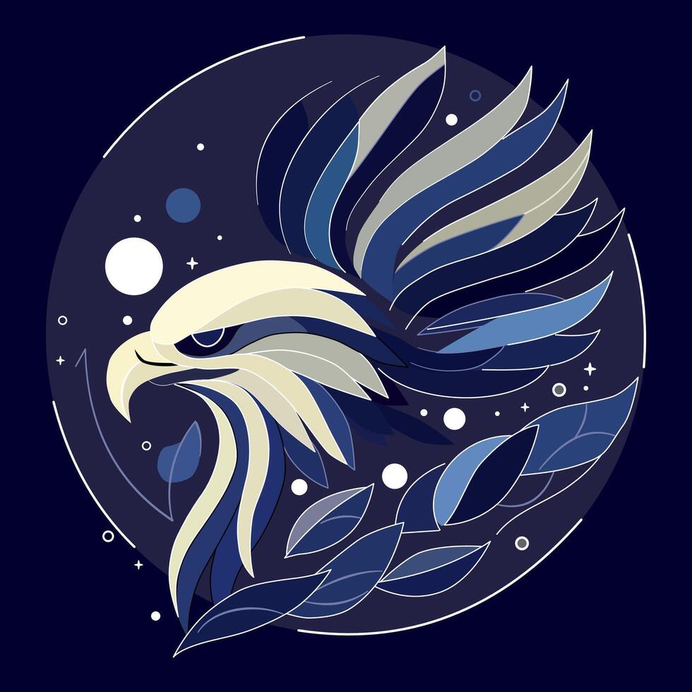 This artwork features sharp geometric shapes resembling an eagle's head, making it perfect for logo design vector