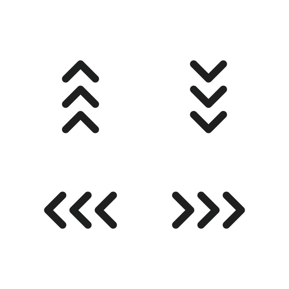 Swipe icon set. Arrow swipe up, down, left, right icon. Slide or swipe symbol. Finger scroll interface. Scrolling slide icons. vector