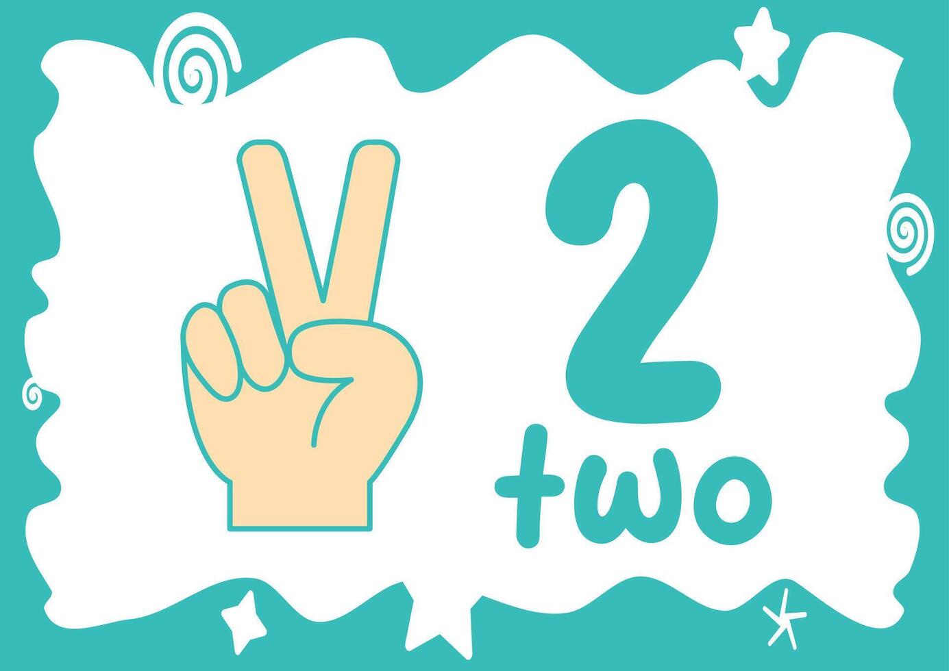 A fun and educational worksheet for kids to learn how to sign and write the number two vector